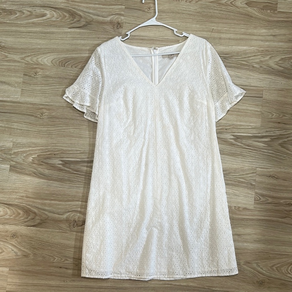 Ann Taylor Loft white eyelet dress - perfect for spring!